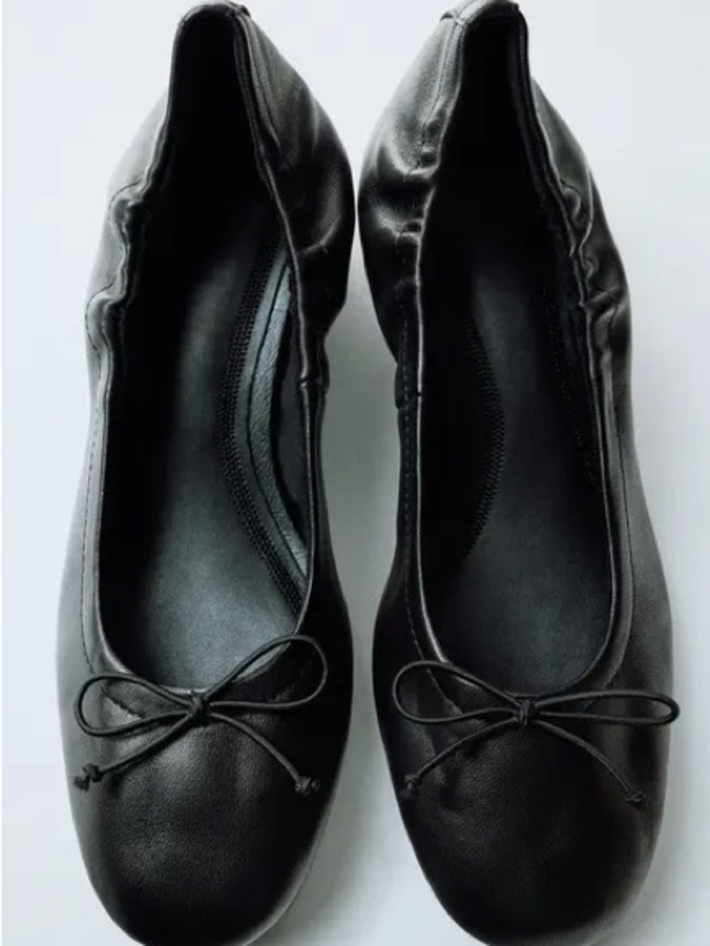 Zara leather heeled ballet flats